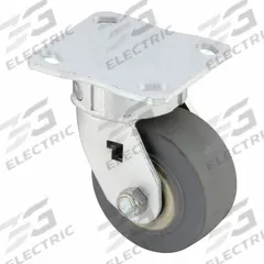 APPROVED VENDOR Plate Caster: Debris-Resistant, Swivel, Rubber, 4 in Wheel Dia, 2 in Wheel Wd (MPN P25S-PRP040R-14). Key specifications — Wheel/Tread Color: Gray; Brand: APPROVED VENDOR; Roll Up: Swivel.