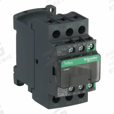SCHNEIDER Magnetic Contactor: Non-Reversing, 3 Poles, 3NO Contacts, 32 A - Non-Reversing IEC Contactors