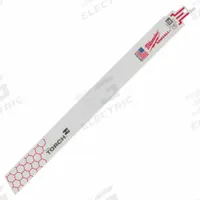 MILWAUKEE Reciprocating Saw Blade: 10 Teeth per Inch, 12 in Blade Lg, 0.05 in Blade Thick, Bi-Metal (MPN 48-01-2714). Key specifications — attr1109198: 10; attr1109200: Rigid for Straight Cuts; attr1109201: Straight; attr1109209: MILWAUKEE.