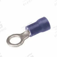 BURNDY Vinyl Ring Terminal For 16 - 14 AWG: Blue, Vinyl Insulation, 3/8 in Stud Size, 600 V (MPN TP1438). Key specifications — attr1308027: BURNDY; attr1356587: Funnel Entry.