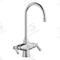 CHICAGO FAUCETS Gooseneck Kitchen Faucet: Single-Post, Deck, Cast Brass, 2.2 gpm Flow Rate (MPN 50-XKABCP). Key specifications — Brand: CHICAGO FAUCETS.