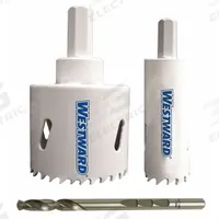 WESTWARD Hole Saw Kit: 3 Pieces, 1 1/2 in Max. Cutting Dp, Bi-Metal, 4/6 Teeth per Inch (MPN 29VX11). Key specifications — attr1098178: 4/6; attr1098172: WESTWARD.