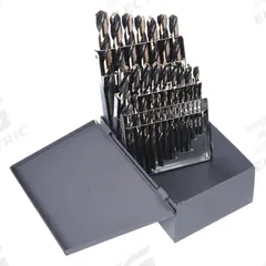 CLE-LINE Reduced Shank Drill Set: 29 Pc, 1/16" to 1/2", 135° Split Point, Black Oxide HSS (MPN C21163). Key specifications — attr1238911: Metal Index.