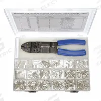 GRAINGER Wire Terminal Kit: 271 Pieces, 22 AWG – 10 AWG Wire Sizes, All-in-One Terminal Tool (MPN 24C973). Key specifications — Manufacturer Part Number: 24C973; Brand: GRAINGER; Includes: (1) 24C969 Crimping Tool; Tool Included: All-in-One Terminal Tool.