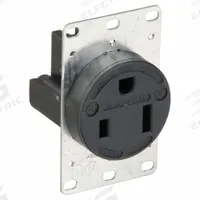 HUBBELL Receptacle: Single, 5-50, Black, 125V AC, 50 A, 2 Pole / 3 Wire (MPN HBL9360)