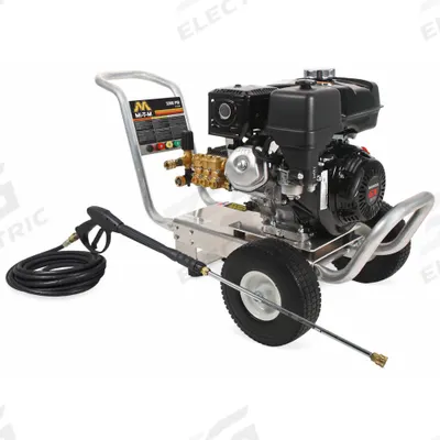 MI-T-M Gas-Powered Pressure Washer: Heavy Duty, Cart, 3,200 psi, 2.4 gpm - Cold Water Pressure Washers