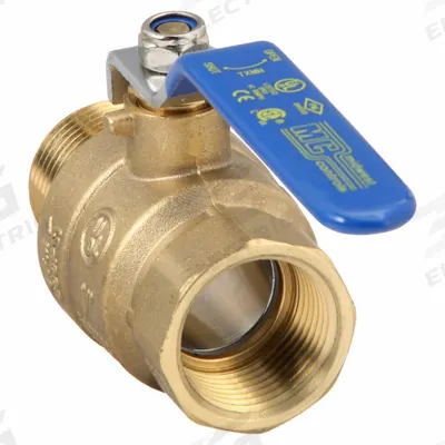 APPROVED VENDOR Manual Two-Way Ball Valve: 1 in, Brass, Straight, MNPT x FNPT - Brass Ball Valves