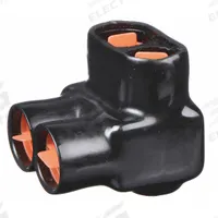 BLACKBURN Multitap Connector: 2 Port, Single-Sided Entry, 10 AWG – 350 kcmil Wire Size, Black (MPN AMT350). Key specifications — Body Material: Aluminum; Brand: BLACKBURN.