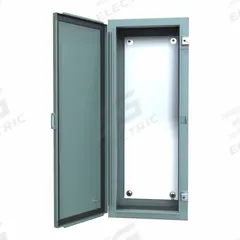 HAMMOND Electrical Enclosure: Steel, 30 in x 12 in x 8 in, NEMA 12/13, w/Panel, Solid Cover, Hinged (MPN 1418KA8). Key specifications — Brand: HAMMOND; Closure Method: Clamps; Knockouts: Not Included.