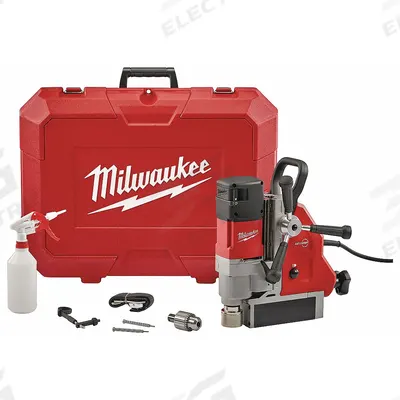 MILWAUKEE Drill Press: 475 RPM – 730 RPM, Permanent Magnet, 5 3/4 in Drill Travel - Compact Magnetic Drill Presses