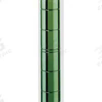 METRO Industrial Wire Shelving Post: 62 in x 1 in, Steel, Split Sleeve, Green, 4 Posts (MPN 63UPK3). Key specifications — Brand: METRO; Recommended Environments: Dry; Leveling Feet Included: No; Color: Green; Finish: Epoxy Coated; Material: Steel.