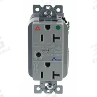 HUBBELL Receptacle: Hospital Grade Fed. Spec., Duplex, 5-20R, Gray, 125V AC, 20 A, 2 Pole / 3 Wire (MPN IG8362GYSA)