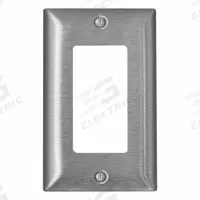 LEVITON Wall Plate: Decorator-Rocker, 1 Gang, Std Size (MPN SS26-40). Key specifications — Brand: LEVITON; Material: Stainless Steel.