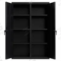 STRONG HOLD Cabinet: 48 in x 24 in x 72 in, Swing Handle & Built-in Cylinder Lock/Padlock Hasp (MPN 46-DS-246-P). Key specifications — attr62698: Black; attr62736: Welded; attr62693: Assembled; attr62737: Mobile; attr62694: Adjustable; attr62696: Steel; attr62689: STRONG HOLD; attr62733: Built-in Cylinder Lock.