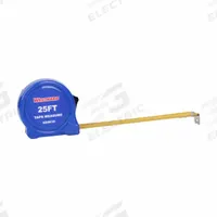 WESTWARD Tape Measure: Nonmagnetic Single Hook Tip, 25 ft, Plastic, Black/Blue (MPN 824K10). Key specifications — attr935324: WESTWARD; attr942259: Black; attr935326: Stud Markings; attr935328: 1/32 in (1st 12 in); attr935329: Inches; attr935337: SAE; attr936607: Manual Lock; attr972446: Inch.