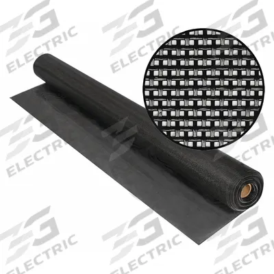 SUNTEX Replacement Screen: Polyester, Black, 17 x 14 Mesh Size, 5 ft Wd - Polyester Door and Window Screen