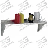 NEW AGE INDUSTRIAL Wall Shelf: 24 in x 12 in x 13 in, 24 in x 12 in, 300 lb Load Capacity, Aluminum (MPN NS675A). Key specifications — Material: Aluminum; Standards: NSF; Finish: Unfinished; Brand: NEW AGE INDUSTRIAL.