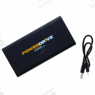 POWERDRIVE Rechargeable Power Bank: 10,000 mAh Capacity, 3 Output Connectors - Power Banks & External Batteries