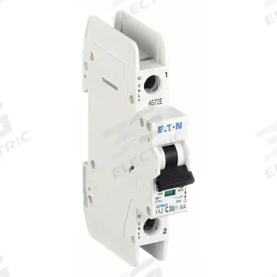 EATON Miniature Circuit Breaker: 30 A Amps, 48V DC, 10kA at 277/480V AC, Screw Clamp - C-Curve, 1-Pole UL489 DIN Rail-Mount Miniature Circuit Breakers