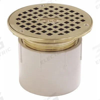 ZURN Floor Drain: 5 1/4 in Overall Dia, 5 1/4 in Grate Size, 4 in Nominal Pipe Size - General Purpose Floor Drains