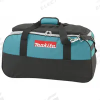 MAKITA Tool Bag: 23 in W x 12 in D x 12 in H, Black/Teal, Canvas, 6 Pockets, 0 Inside Pockets (MPN 831284-7). Key specifications — Color: Black; Brand: MAKITA; Material: Canvas.