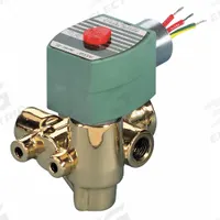 REDHAT Solenoid Valve: 3-Way, Normally Closed, 1/4 in Pipe Size, 24V DC, Quick Exhaust, Brass Body (MPN 8321G00124/DCDD). Key specifications — Pipe Size: 1/4 in; Voltage: 24V DC; Brand: REDHAT; Coil Enclosure: Without Junction Box.