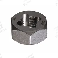 CLEVELAND Hex Threading Die: M18x2.5 Metric, 1 7/16 in Hex Wd, Carbon Steel (MPN C29198)