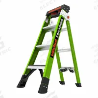 LITTLE GIANT Combination Ladder: 3 Configurations, Fiberglass, 375 lb Load Capacity, 21 lb Wt, 12 in (MPN 13470-071). Key specifications — Brand: LITTLE GIANT; Included Features: Rotating Wall Pad.