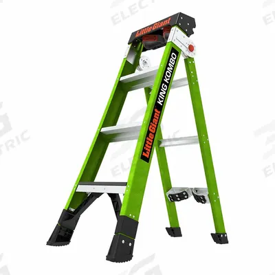 LITTLE GIANT Combination Ladder: 3 Configurations, Fiberglass, 375 lb Load Capacity - Leaning & Extending Multifunction Ladders