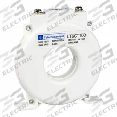 SCHNEIDER Solid Core Current Transformer: 100 A Primary Current - Max, 1 A Secondary Current - Max (MPN LT6CT1001). Key specifications — Window Shape: Round; Connection: Screw Terminal; Brand: SCHNEIDER.