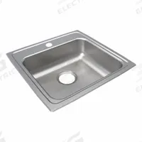 JUST MANUFACTURING Bowl Drop-In Sink: 19 1/2 in Overall Lg, 19 in Overall Wd, 5 in Bowl Dp, 1 Bowls (MPN SLADA2019A502-J). Key specifications — Brand: JUST MANUFACTURING; Color Family: Silver/Gray.
