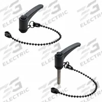 ELESA Adjustable Handle: Threaded Hole, 200 mm Nominal Tether Lg, Dark Gray, Plastic, 79 mm Lg (MPN 236040-C1). Key specifications — Brand: ELESA; Tether Color: Black; Tether Material: POM-Based Technopolymer.