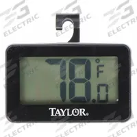 TAYLOR Food Service Thermometer: Refrigerator/Freezer, LCD, 4 3/8 in Overall Lg (MPN 1443). Key specifications — Accuracy: ±0.1°C; Brand: TAYLOR; Display Type: LCD; NSF Certified: No; Thermometer Type: Refrigerator/Freezer Thermometer; Metal Detectable: No.