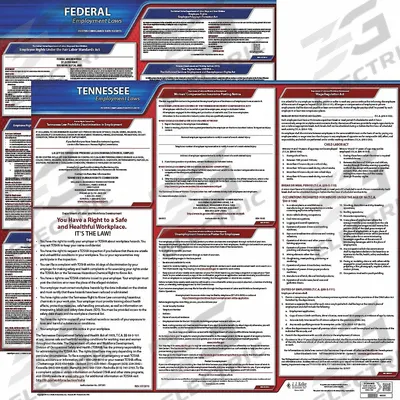 JJ KELLER Labor Law Poster: TN, English, Plastic, 30 in x 24 in - State & Federal Labor Law Poster Sets
