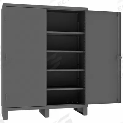 DURHAM MFG Storage Cabinet: 60 in x 24 in x 78 in, Swing Handle & Padlock Hasp - Industrial Shelf Cabinets