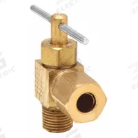 APPROVED VENDOR Needle Valve: Angle Valve Body, Brass, 1/4 in Pipe Size, Compression x MNPT, Male (MPN 6MM63). Key specifications — For Media: Water; Seal Material: Metal; Brand: APPROVED VENDOR; Connection Gender - Side 2: Male; Connection Type - Side 1: Compression; Connection Type - Side 2: NPT; Connection Type: Compression x MNPT.