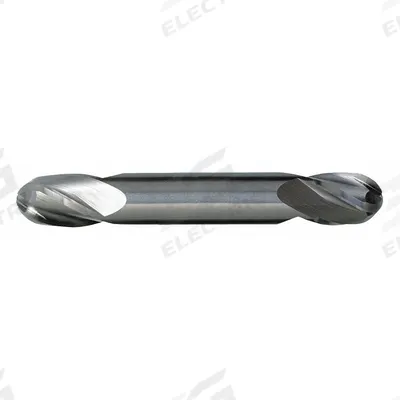 CLEVELAND Ball End Mill: Carbide, TiAlN Coated, Double End, 4 Flute, 3/8" Mill Dia - Double-End Carbide Ball End Mills