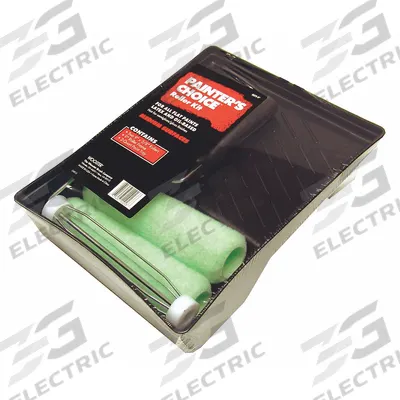WOOSTER Paint Roller Kit: Wire Cage Roller Frame, 9 in Roller Lg, 3/8 in Nap Size - Roller & Tray Kits