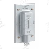 HUBBELL KILLARK Weatherproof Cover: Copper-Free Aluminum, FCL-GF/FST/FZ, Toggle Switches, 1 Gangs. Key specifications — Brand: HUBBELL KILLARK; Color: Gray; Compatible with Product Type: Toggle Switches; Compatible with Series: FZ; Mounting Orientation: Horizontal or Vertical.