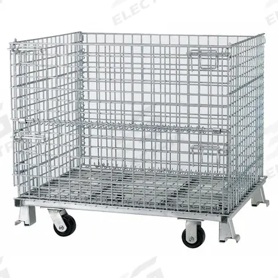 NASHVILLE WIRE Collapsible Bulk Container: 18.4 cu ft, 40 in x 32 in x 35 1/2 in - Collapsible Wire Bulk Containers
