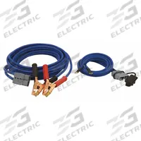 BUYERS PRODUCTS Booster Cable: Quick Connect, 4 AWG, Std Jaw, 28 ft Cable Lg, Gray (MPN 5601025). Key specifications — Cable Connection Type: Quick Connect; Cable Wire Gauge: 4 AWG; Jaw Type: Standard Jaw; Cable Jacket Color: Gray; Includes: 6 ft Battery Side Cable with Quick Connector; Brand: BUYERS PRODUCTS.