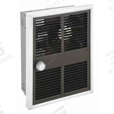 MARKEL Recessed Electric Wall-Mount Heater: 750 W/1500 W, 120V AC, Single Phase - Compact Recessed Electric Wall Heaters