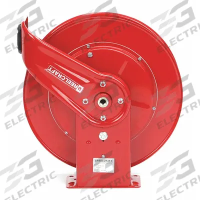REELCRAFT Spring Return Hose Reel: 50 ft (3/8 in I.D.), 500 psi Max Op Pressure, Nickel Plated Steel - Standard Air or Water Spring-Return Hose Reels