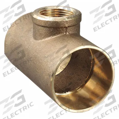NIBCO Sweat Fitting Tee: 3/4 in CTS x 3/4 in CTS x 3/8 in Pipe, Cup x Cup x FNPT - Low-Lead Cast Copper & Bronze Tube Fittings