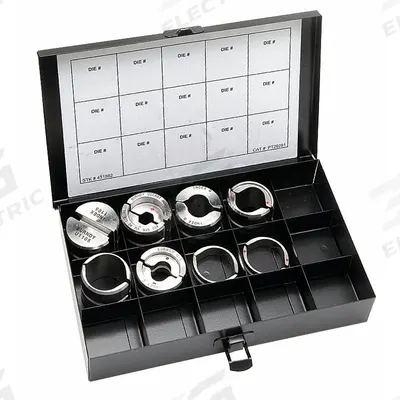 BURNDY Upper and Lower Crimping Die Set: 6 AWG to 750 kcmil, 8 Sizes - Burndy Replacement Crimping Dies