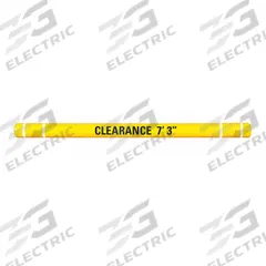 Clearance Bar: 96 in Overall Lg, 5 in Outside Dia, Yellow, HDPE, Indoor/Outdoor, Stripe Color White (MPN HTGRD4596YW). Key specifications — Includes: (2) Eye Hooks; Color: Yellow; Includes Mounting Hardware: Mounting Hardware Included; Material: HDPE; Use Location: Outdoor; Stripe Color: White; Brand: APPROVED VENDOR.