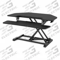 FLEXISPOT Standing Desk Converter: Black, Medium Density Fiberboard, 36 in Overall Wd, Steel, Black (MPN M7-E-36C). Key specifications — Frame Color: Black; Frame Material: Steel; Brand: FLEXISPOT; Includes: Removable Keypad Tray; Desktop Color: Black; Desktop Material: Medium Density Fiberboard.