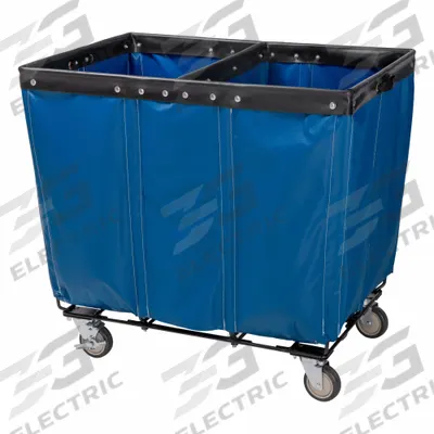 ROYAL BASKET TRUCKS Basket Truck: 14.9 cu ft, 42 lb, 36 in L x 26 in W x 33 1/2 in H, Blue - Split Compartment Basket Trucks with Mildew-Resistant Vinyl Liner