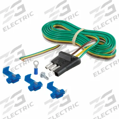 CURT Automotive Electrical Plug: 4-Way, Rubber, 16 ga Wire Gauge - Fleet and Vehicle Maintenance