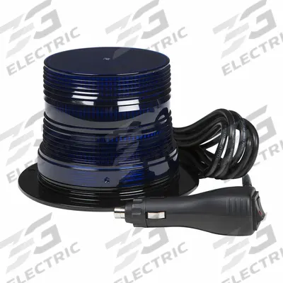 GROTE Flashing Beacon: Flashing Beacon, Blue, 5 1/8 in Overall Wd, 3 13/16 in Overall Ht - Vehicle Flashing Beacons